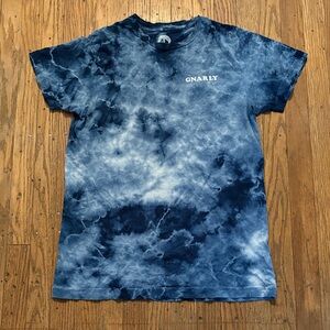 Gnarly Tie Dye Tee Shirt Short Sleeve Cotton Blue S